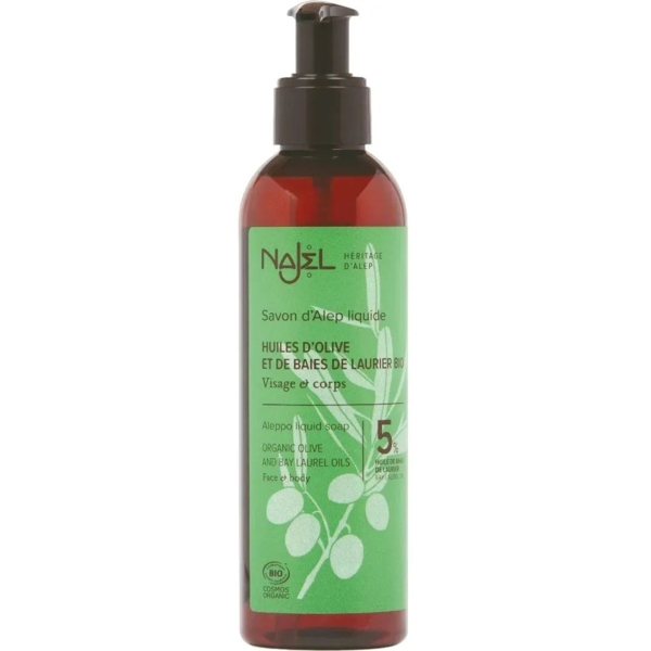 Рідке алеппське мило Najel Aleppo Liquid Soap 5% лаврової олії 200 мл - Pampik