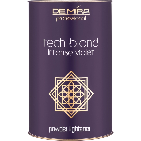 Профессиональная обесцвечивающая пудра DeMira Professional Tech Blond Intense Violet, с антижелтым эффектом, 300 г - Pampik