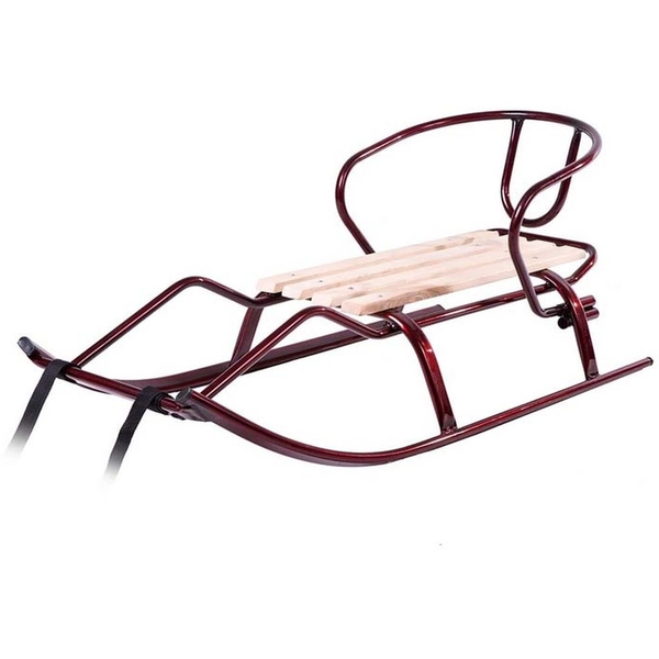 Санки Vitan Спорт F1 зі спинкою бордові (7290) - Pampik