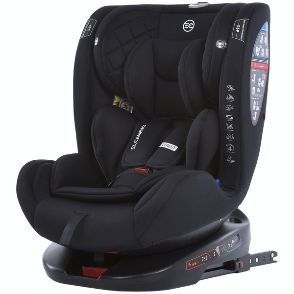 Автокрісло El Camino ME 1114 Everest 360° чорне (26042) - Pampik