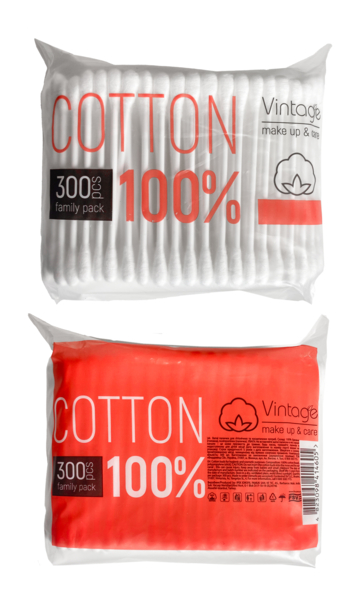 Ватні палички Vintage 100% Cotton, 300 шт. - Pampik - 2