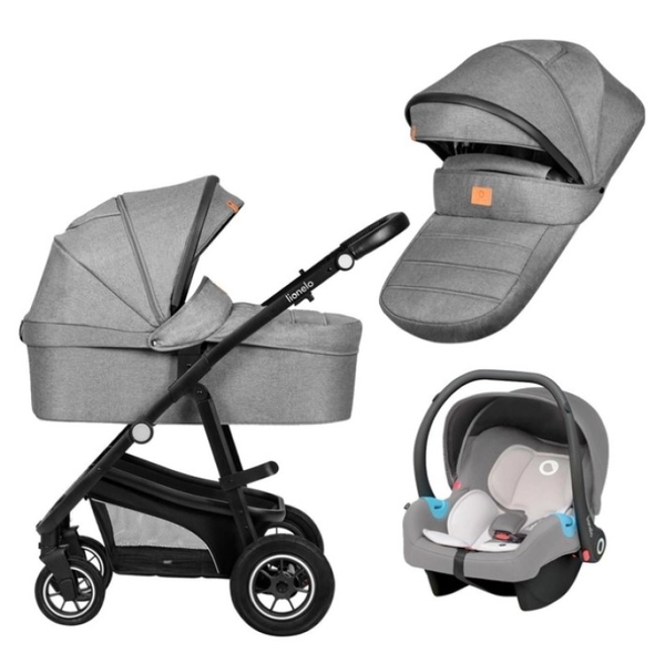 Універсальна коляска 3 в 1 Lionelo Bianka Grey Stone, сіра (LO-BIANKA 3IN1 GREY STONE) - Pampik