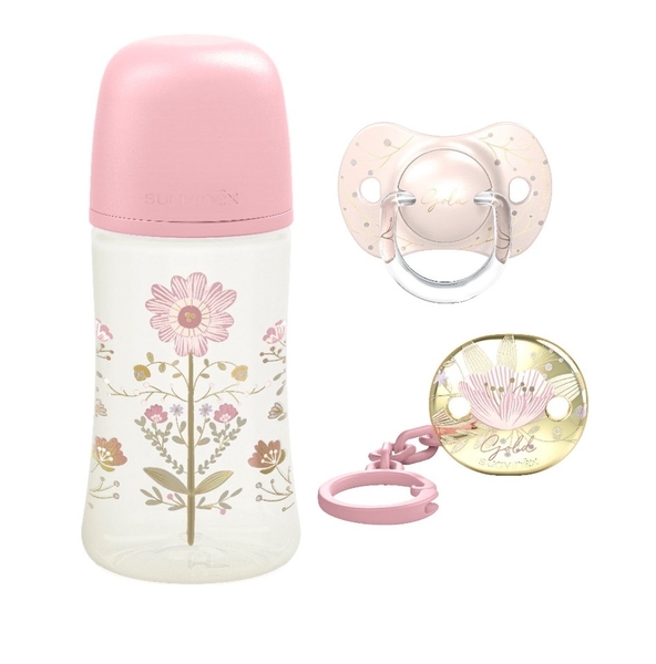 Набір Suavinex Gold Edition, 3 предмети, рожевий (307877) - Pampik