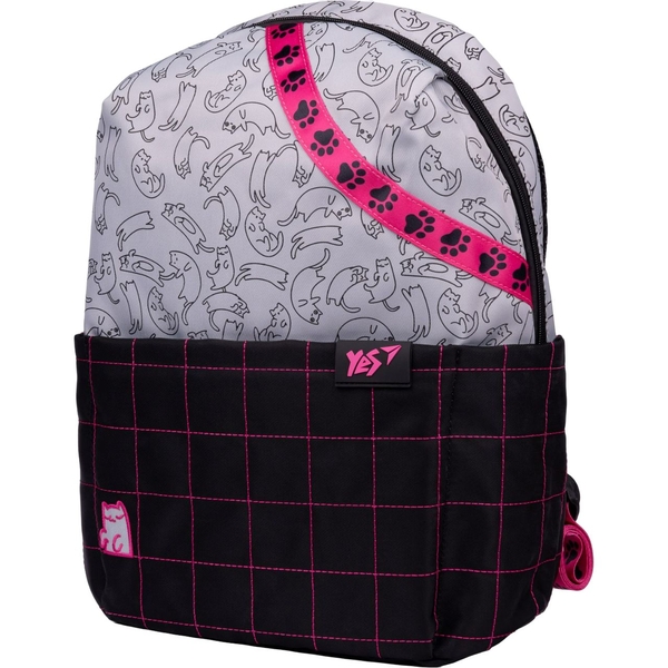Рюкзак Yes T-105 Cats, серый с черным (558940) - Pampik