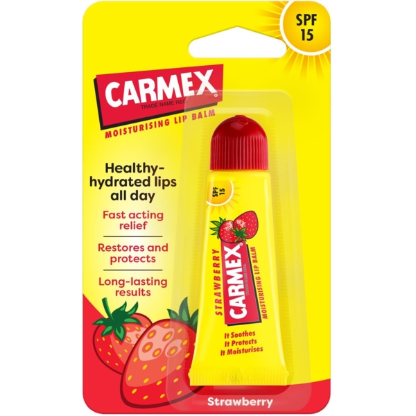Бальзам для губ Carmex зі смаком суниці, 10 г - Pampik