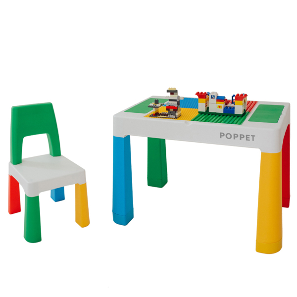 Комплект Poppet Столик Color Green 5 в 1 + Стул + Подушка на стул + Набор фломастеров (PP-002G-G) - Pampik - 3