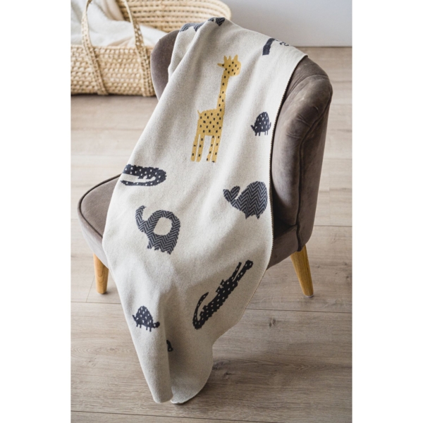 Дитяча ковдра Kaiser Тваринки Органік, 100х80 см, молочна (65220) - Pampik - 8