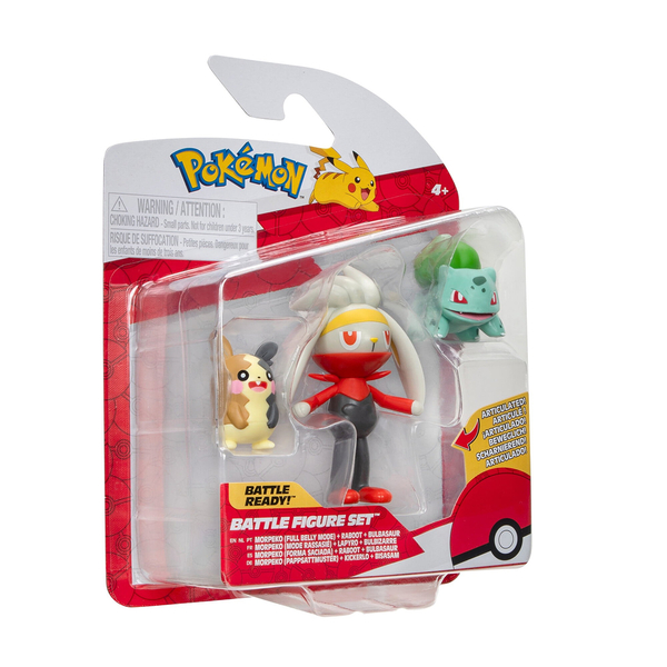 Набір ігрових фігурок Pokemon W18 - Морпеко, Бульбазавр, Рабут - Pampik - 2