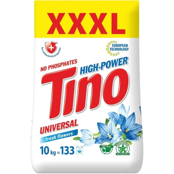 Пральний порошок Tino High-Power Universal Fresh Flowers, 10 кг - Pampik