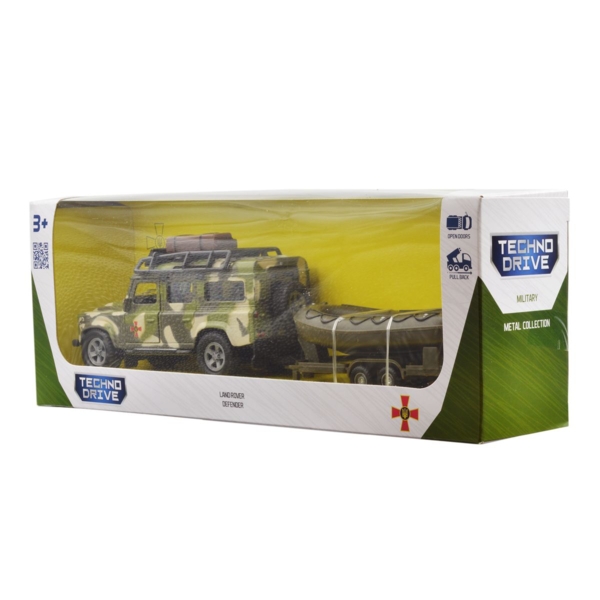Игровой набор TechnoDrive Land Rover Defender Military с лодкой (520191.270) - Pampik - 10