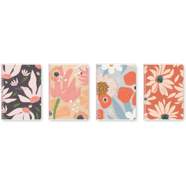 Зошит для записів Genius Великі квіти на помаранчевому фоні, В5, у клітинку, спіраль, 80 аркушів (B5-SC-080-6098K) - Pampik - 2