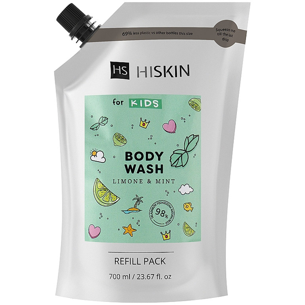 Детский гель для душа HiSkin Kids Лимон и мята, дойпак, 700 мл - Pampik