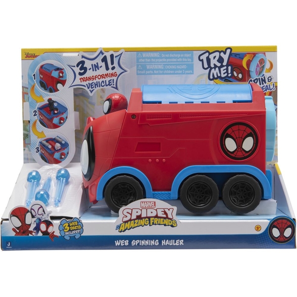 Машинка Spidey Deluxe Feature Vehicle Web Spinning Hauler Павутинний тягач (SNF0081) - Pampik