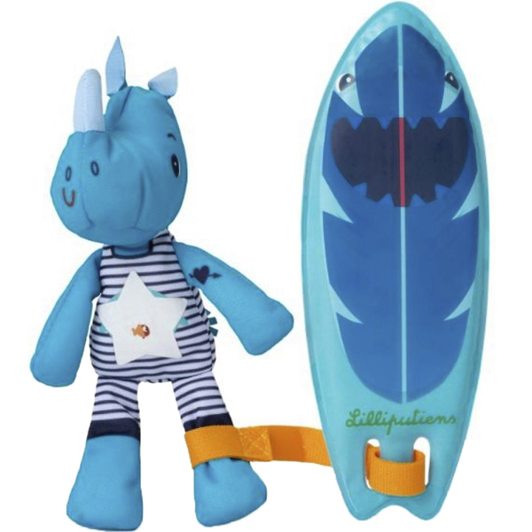 Іграшка для ванної Lilliputiens Серфер Носоріг Маріус (83541) - Pampik