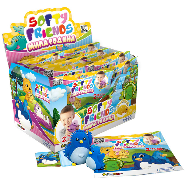 Дисплей стретч-игрушек #sbabam Softy friends Милая семья 12 шт. - Pampik