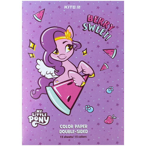 Папір кольоровий двосторонній Kite My Little Pony, А4, 15 аркушів (LP24-250) - Pampik