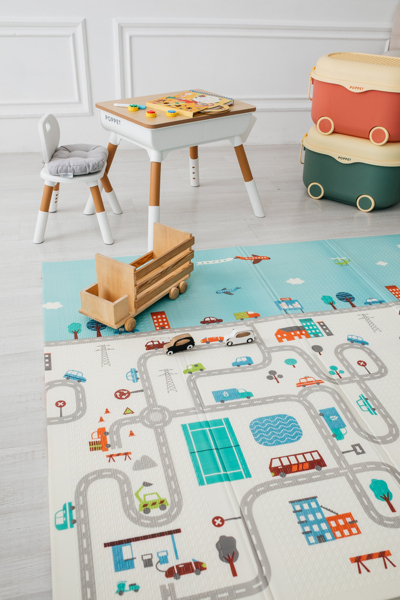 Дитячий килимок Poppet Екскурсія Лондон та Дорожній лабіринт двосторонній складний 200х150x1 см (PP026-150H) - Pampik - 13