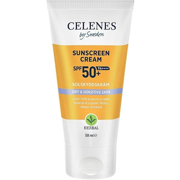 Сонцезахисний крем Celenes SPF 50+ для сухої та чутливої шкіри 50 мл - Pampik