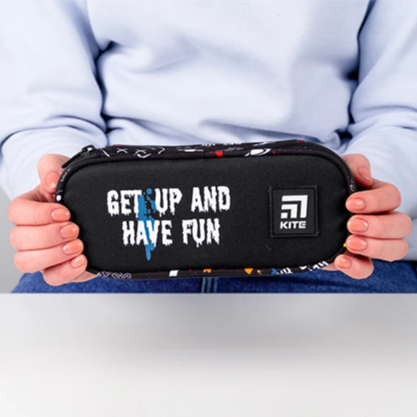 Пенал мягкий Kite 22x9.5x6 см, черный (K24-599-10) - Pampik - 5