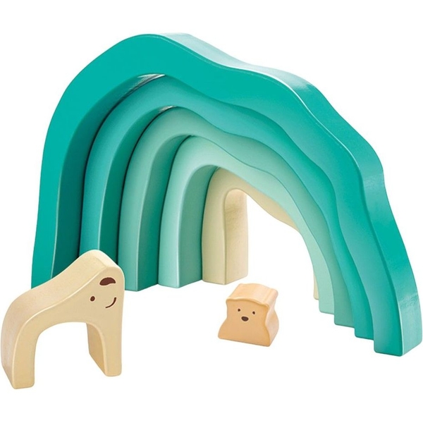 Дерев'яна пірамідка Hape Ведмедик (E0490) - Pampik