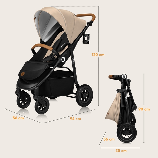 Прогулянкова коляска Lionelo Natt Beige Sand - Pampik - 18