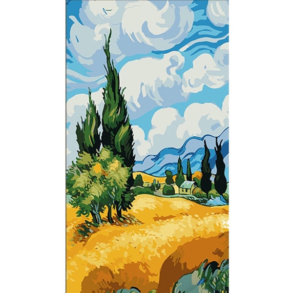 Набір для розпису по номерах Strateg Пшеничне поле 50х25 см (WW165) - Pampik