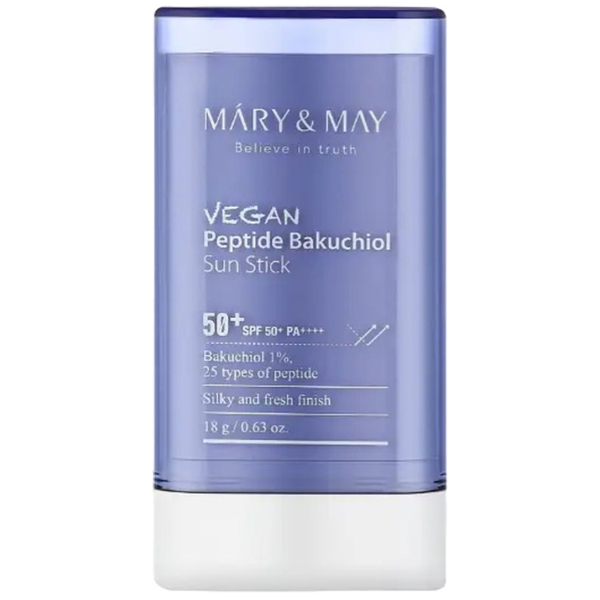 Сонцезахисний стік проти зморшок Mary&May Vegan Peptide Bakuchiol Sun Stick SPF 50+ Pa++++ 18 г (BT20488) - Pampik