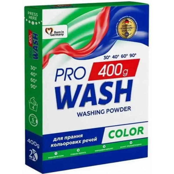 Пральний порошок ProWash Color для кольорових речей, 400 г - Pampik