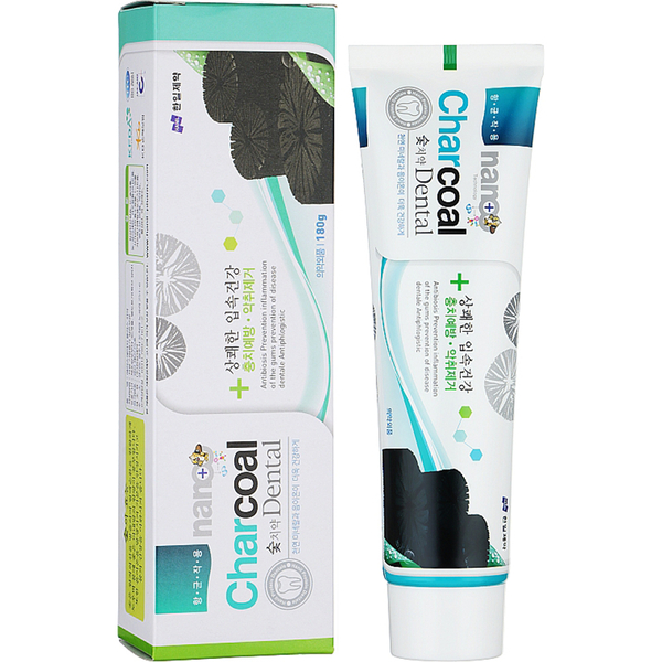 Зубна паста Hanil Chemical Nano Charcoal Dental Toothpaste зі сріблом та бамбуковим вугіллям, 180 г - Pampik