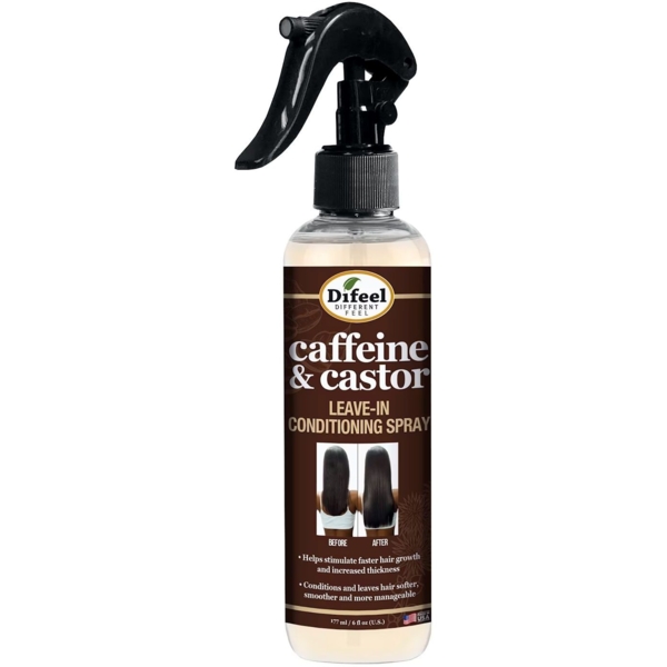 Незмивний спрей-кондиціонер Difeel Caffeine & Castor, 177 мл - Pampik
