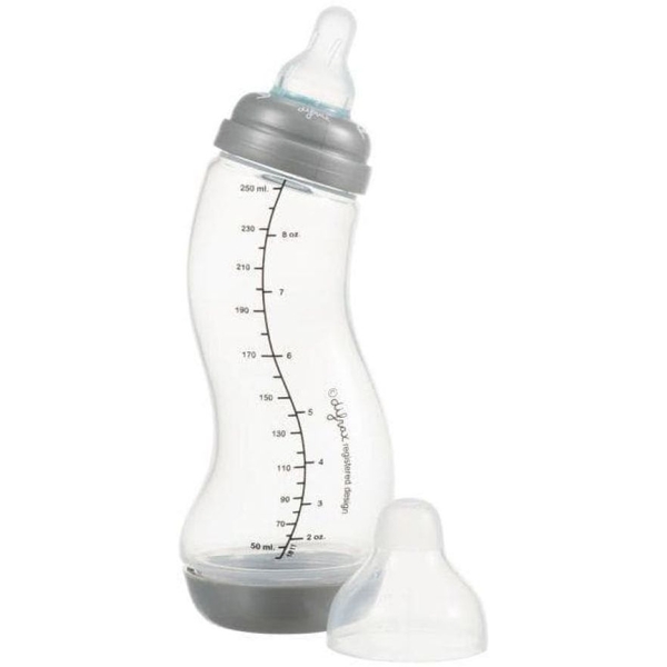 Антиколікова пляшечка Difrax Variflow Natural 1-2-3 із силіконовою соскою 250 мл - Pampik