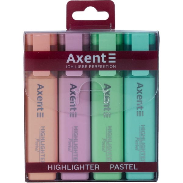 Набір маркерів Axent Highlighter 1-5 мм 4 шт. пастель (2537-80-A) - Pampik