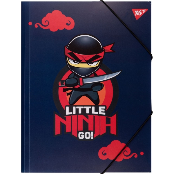 Папка Yes Ninja A4 на резинке, синяя (492218) - Pampik