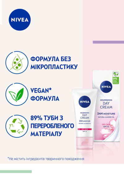 Питательный дневной крем Nivea SPF 15 Интенсивное увлажнение 24 часа для сухой и чувствительной кожи 50 мл - Pampik - 7