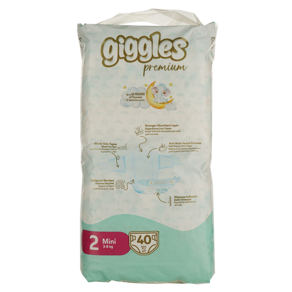 Підгузки на липучках Giggles Premium 2 (3-6 кг), 40 шт. - Pampik - 2