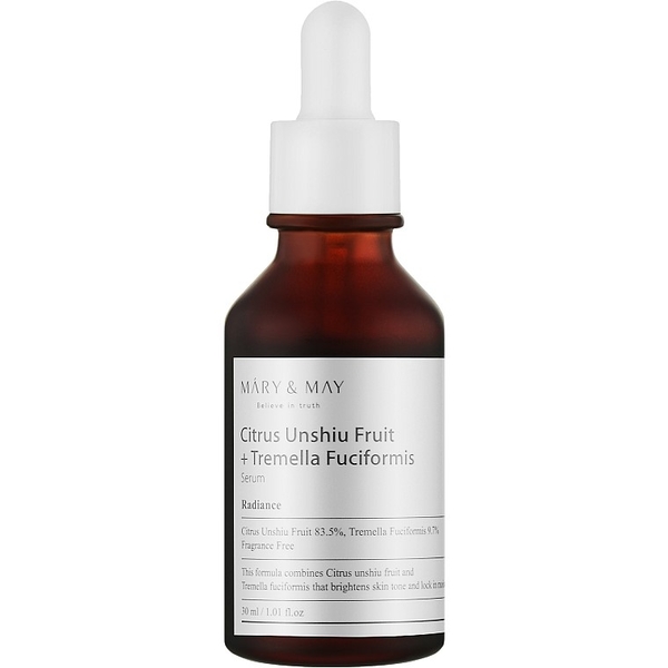 Сироватка з екстрактом зеленого мандарина та грибами тремелла Mary & May Citrus Unshiu + Tremella Fuciformis Serum 30 мл - Pampik