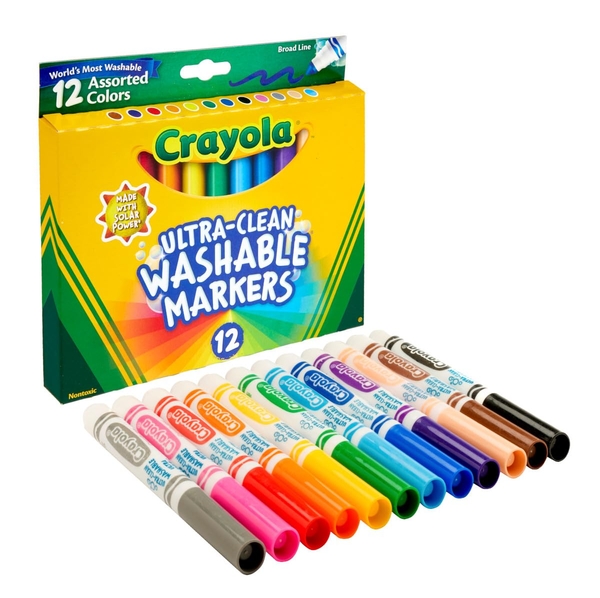 Набір фломастерів Crayola Washable широка лінія, 12 шт. (58-8340) - Pampik - 3