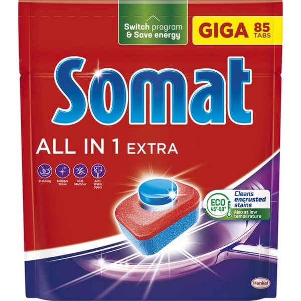 Таблетки для посудомийної машини Somat All in 1 Extra, 85 шт. - Pampik