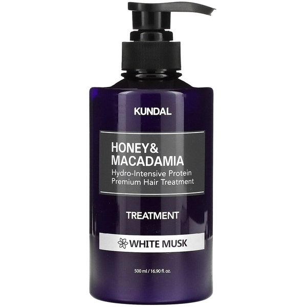 Кондиционер для волос Kundal Honey & Macadamia Protein Treatment White Musk с ароматом белого мускуса 500 мл - Pampik