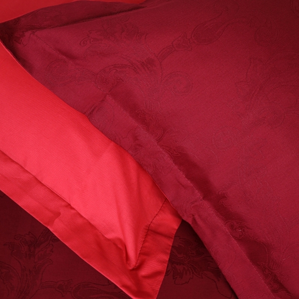 Простыня MirSon Сатин Жаккард 6040 Rosalie 110х160 см красная (2200009024009) - Pampik - 5