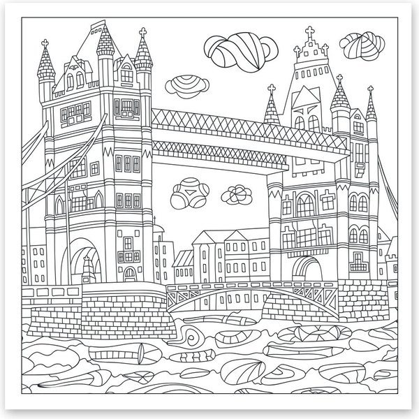 Розмальовка антистрес Santi Архітектурні споруди 20 сторінок (742914) - Pampik - 2