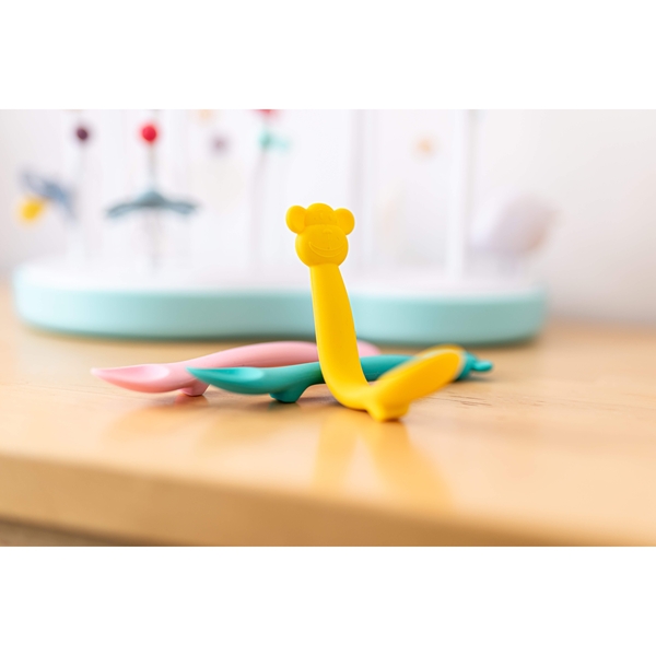 Ложка силиконовая Suavinex Animal с обезьяной, желтая (401353) - Pampik - 4