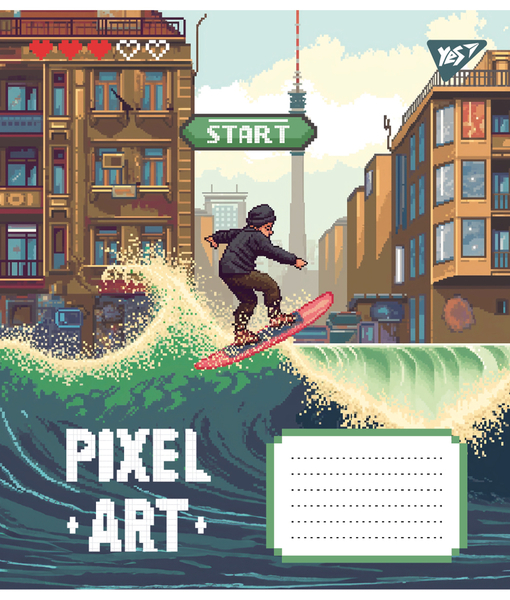 Набор тетрадей Yes Pixel art А5, в косую линию, 12 листов, 25 шт. (767212) - Pampik - 5