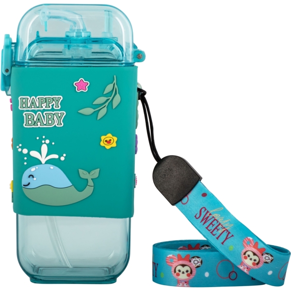 Поїльник тритановий Baby Team з силіконовою трубочкою та ремінцем, 225 мл (5091) - Pampik - 5