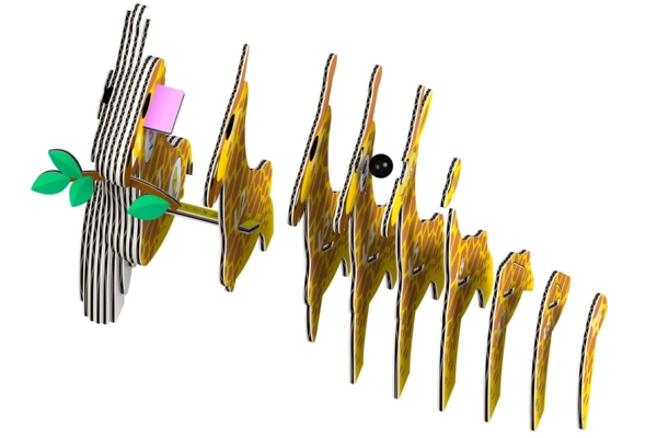 Сборная 3Д модель Eugy Зоопарк Жираф (XEG-009) - Pampik - 2