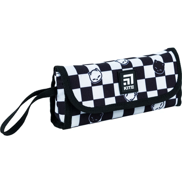 Пенал мягкий Kite 8x20.5x4 см бело-черный (K24-653-3) - Pampik