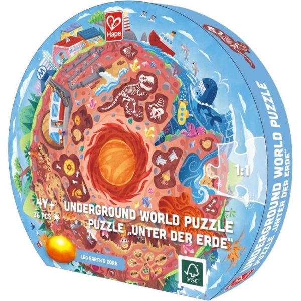 Пазл круглый Hape Подземный мир 36 элементов (E1637) - Pampik