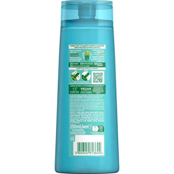 Очищающий шампунь Garnier Fructis Против перхоти, 250 мл - Pampik - 2