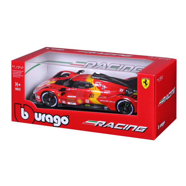Автомодель Bburago Ferrari 499P LMH 1:24 червоно-чорна (18-26309) - Pampik - 8