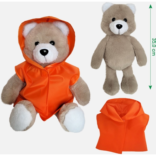 Іграшка м'яка Масік Ведмедик пухнастий у жовтогарячому плащі, 35 см (МС 080501-05) - Pampik - 2
